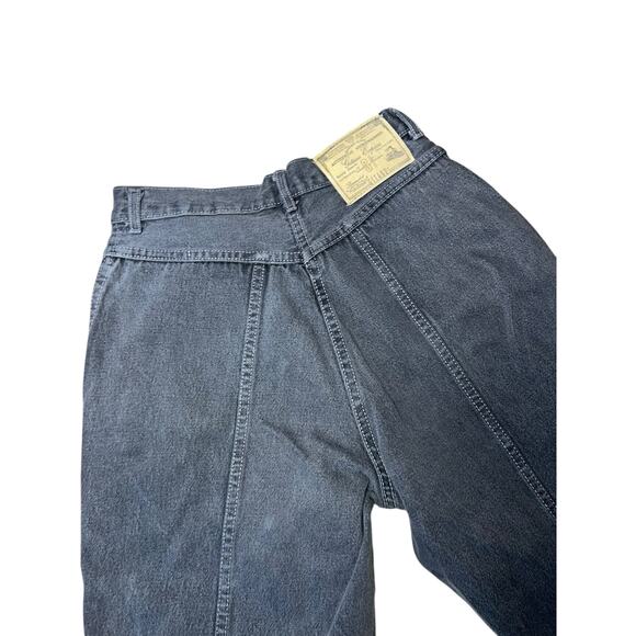 Vintage Gitano Jeans Black High Waist Tapered cargo Pleated Denim 90s sz 13/14 - Picture 3 of 11